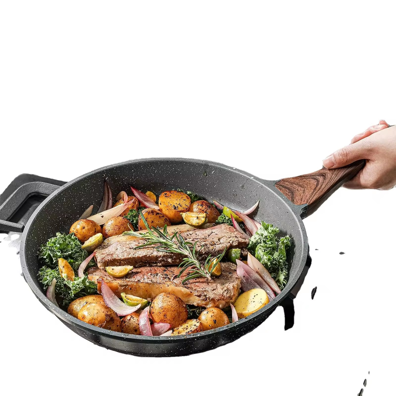 Aluminium kokekar fabrikken non stick kokekar sett med tilpasset logo