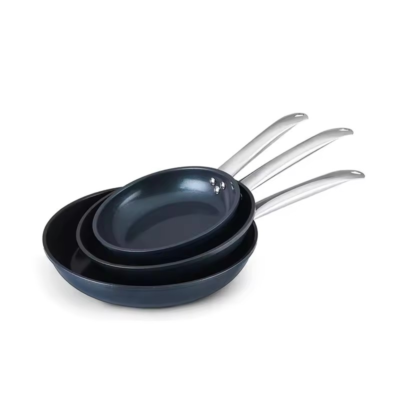 Stekepannesett 20cm 24cm 28cm keramisk non-stick stekepanne 3stk sett for kjøkken hjemmelaging og utendørs camping