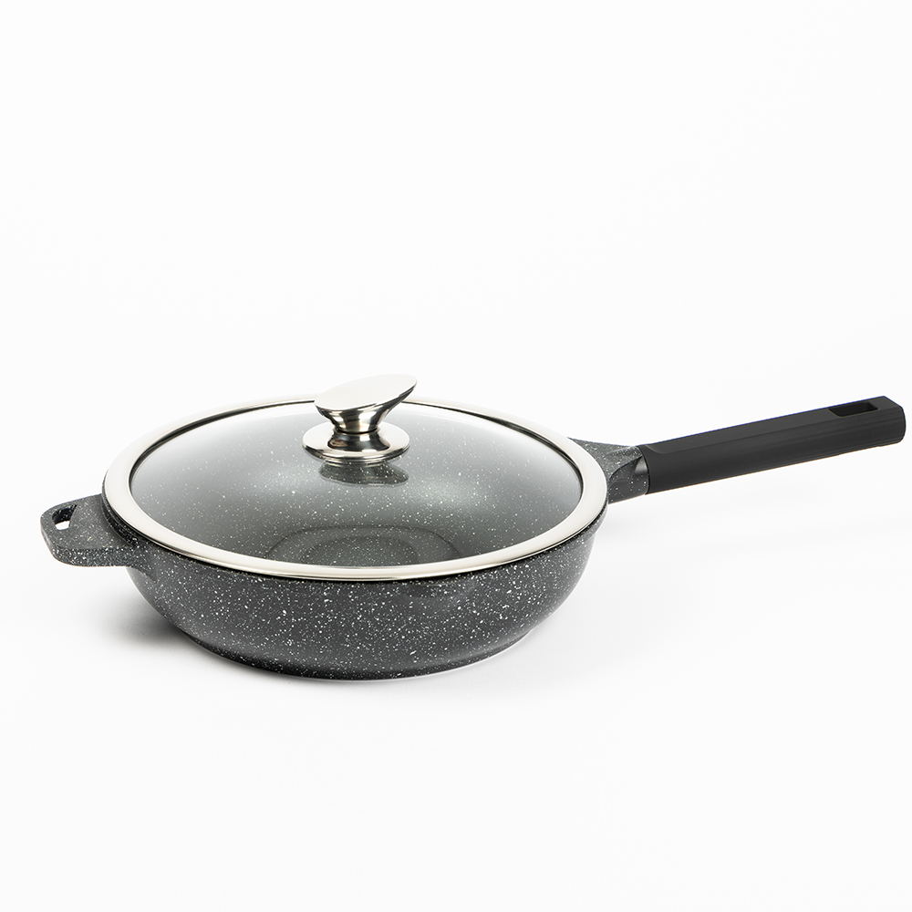 22 cm 28 cm rund non-stick marmorbelegg grytegryte stekepanne