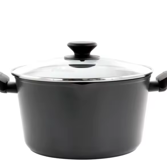 5,5 Quart aluminium Nonstick nederlandsk ovn i svart med lokk