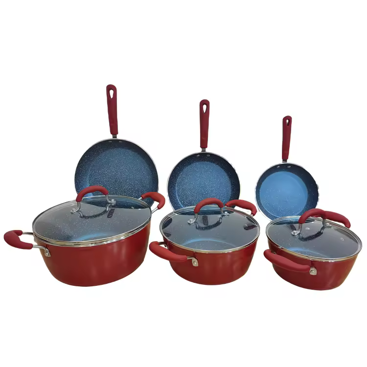 Woman Red Non Stick Stock Pot SETT Universal non-stick for nudler og melkegryte