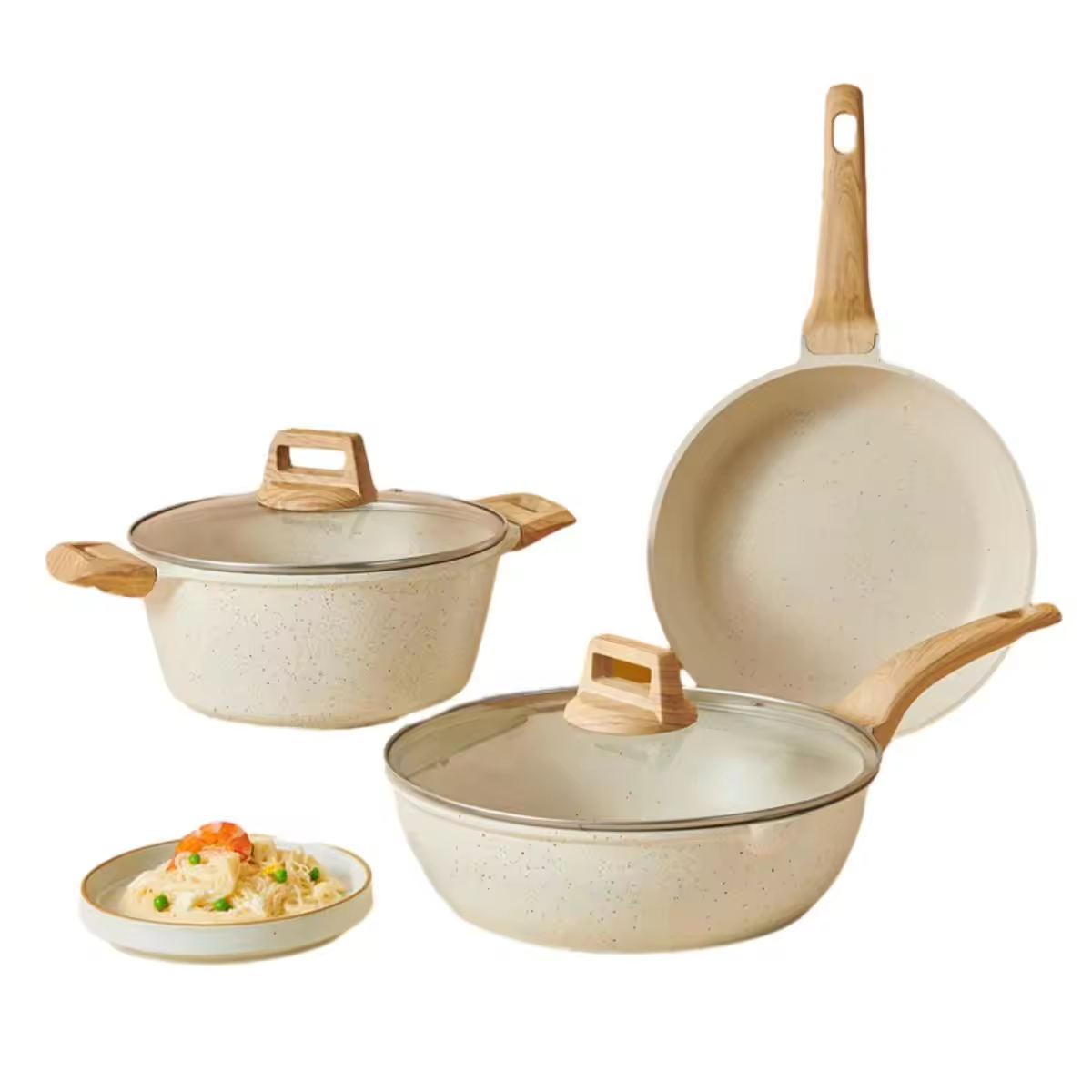 Hjemmelaging tilpasset logo non-stick aluminium kasserolle lager grytesett