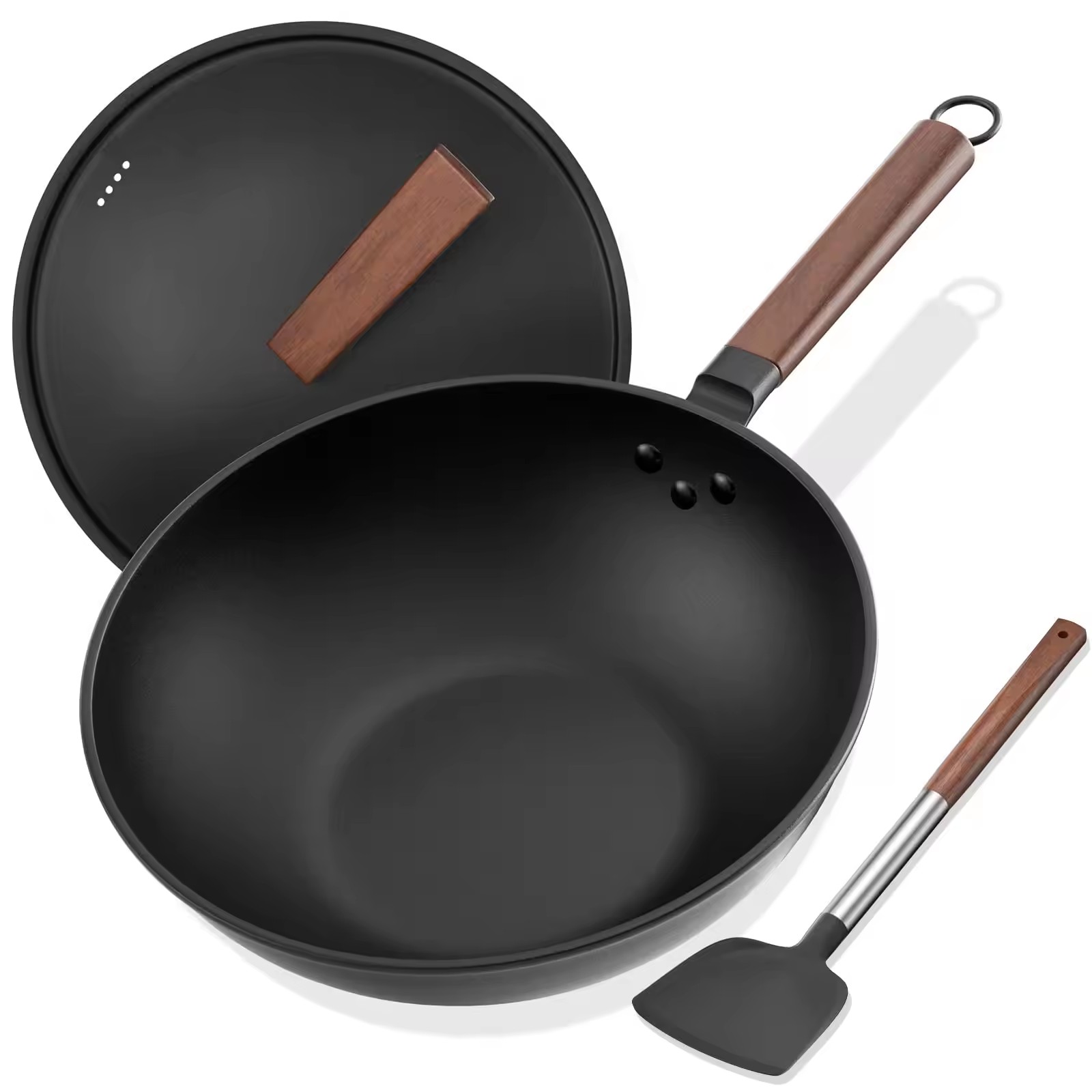 Tilpasset logostørrelse. Ikke-giftig Nonstick Wok-Stir-Fry Pan