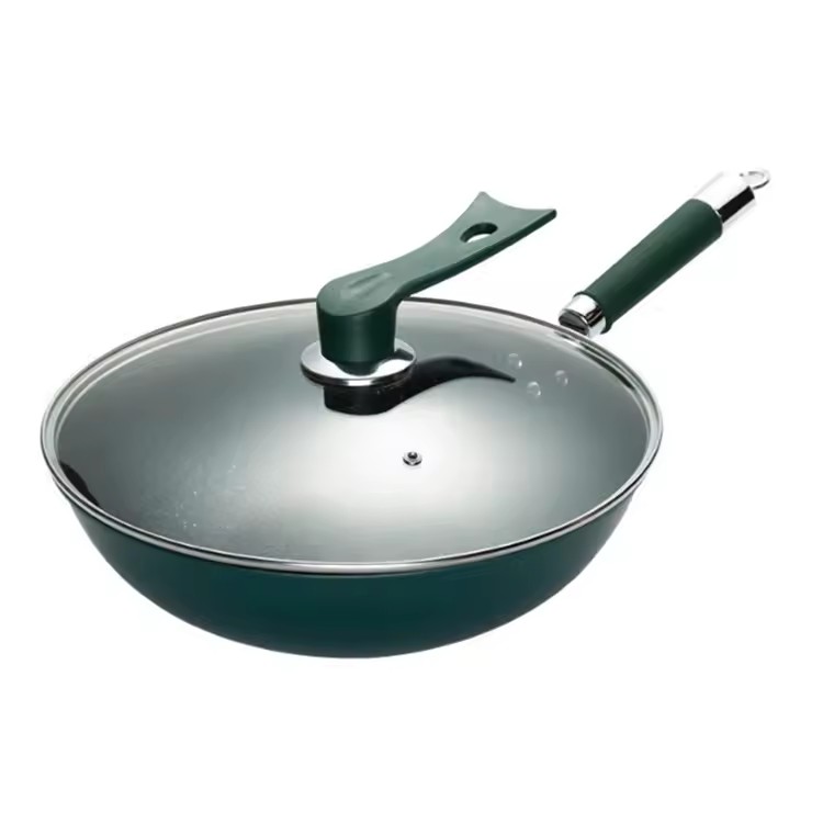 Non-stick husholdningsgasskomfyr induksjonskomfyr universal tredelt sett stekepanne suppe grytesett flatbunnet gryte