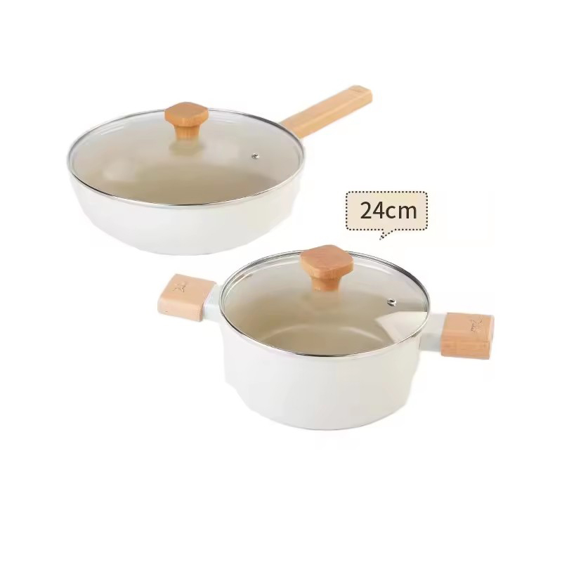 Keramisk gryte Japansk non-stick gryte biff gryte melk gryte Stockpot wok sett gryte Kasserolle induksjon komfyr gryte